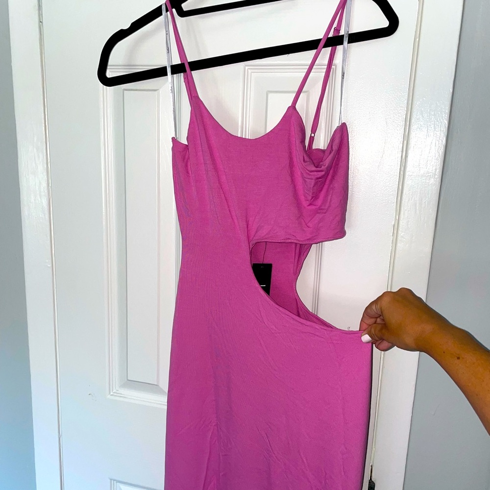 Cut out pink midi dress. Super soft and stretchy